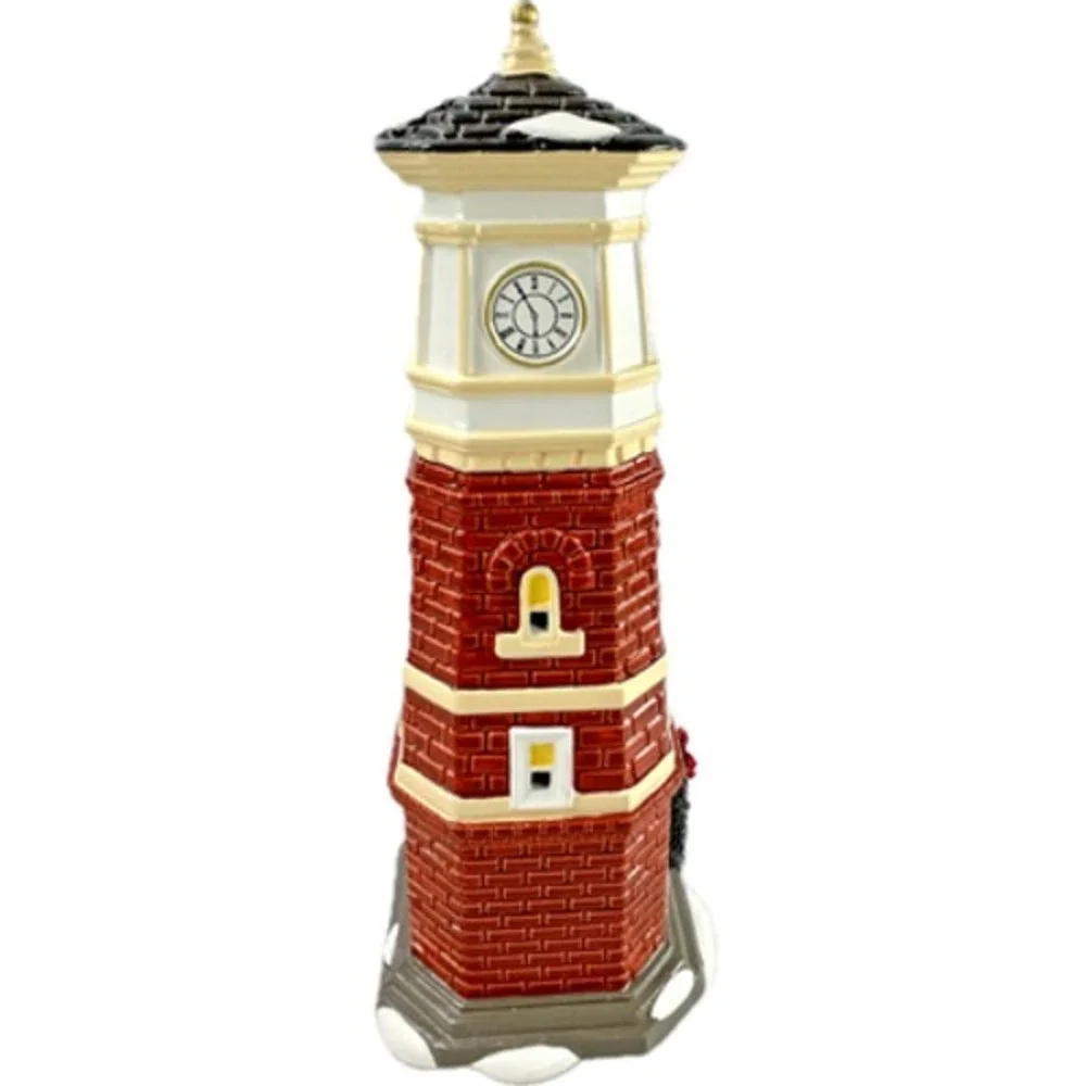 Dept 56 SNOW VILLAGE CLOCK TOWER 35th Anniversary Retired #4020221 Box Read